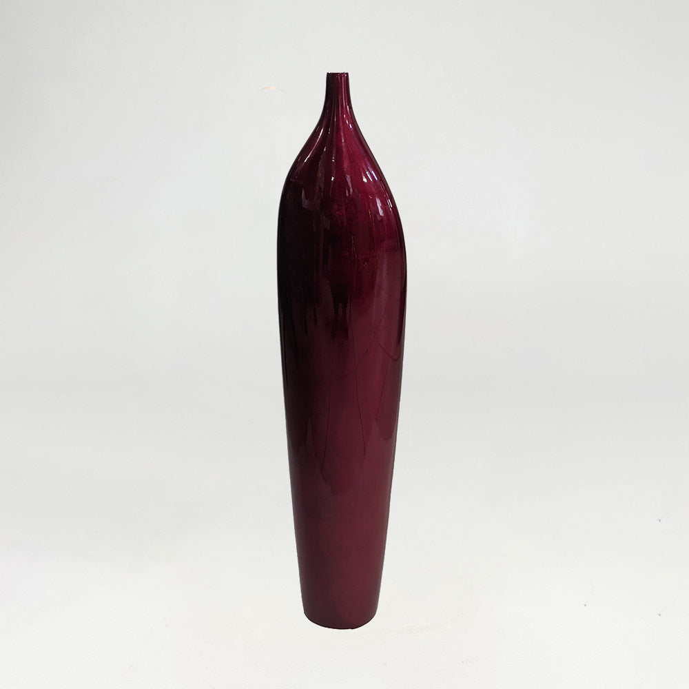 Fiber Dark Red Vase Accessory for Décor